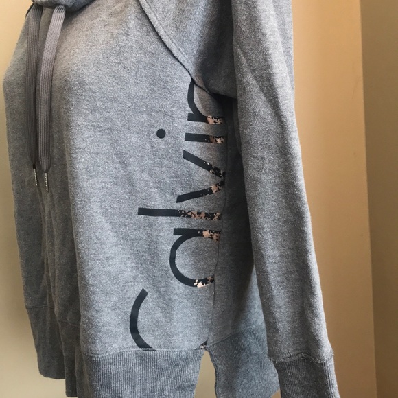 Grey Calvin Klein Cowl Neck Sweatshirt - Picture 2 of 5